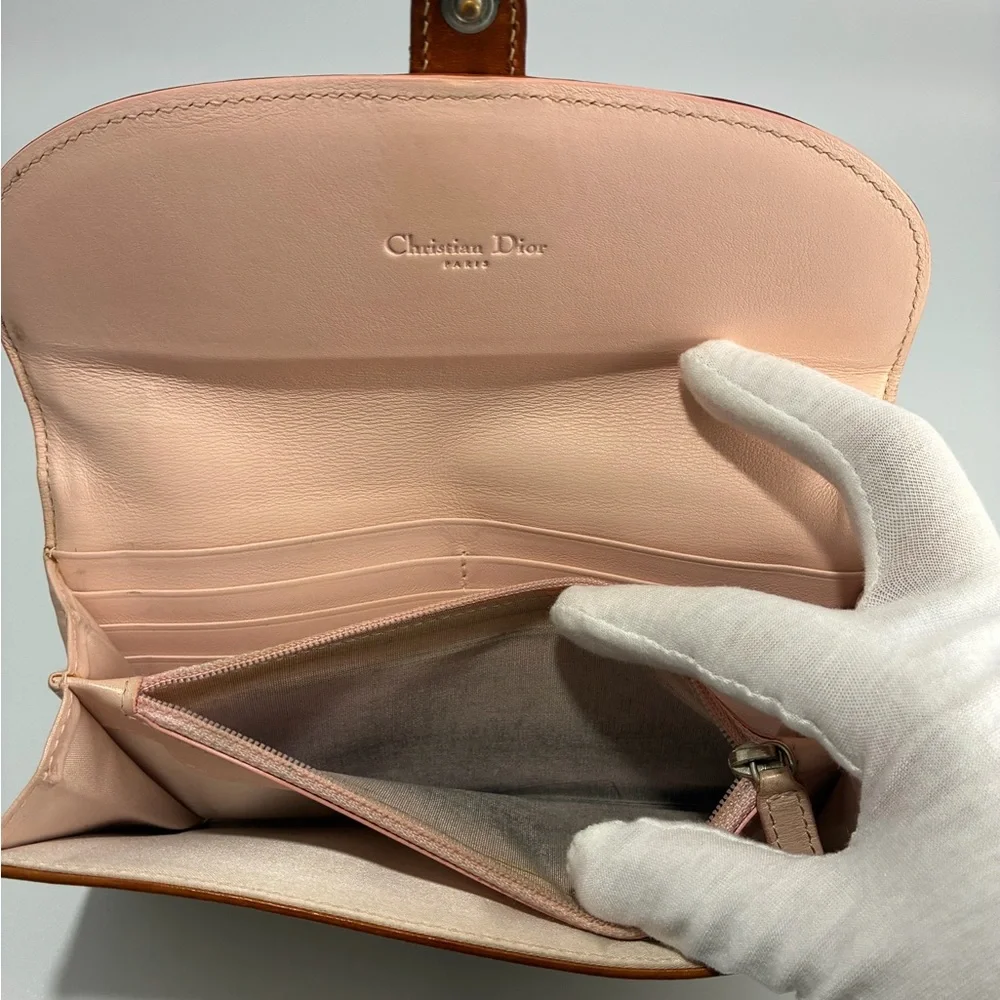 Christian Dior Romantique Trotter Heart Long Wallet Beige